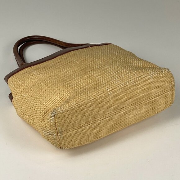 Authentic CHANEL Raffia Tote Summer Shoulder Bag Straw Beige Brown - Picture 3 of 3